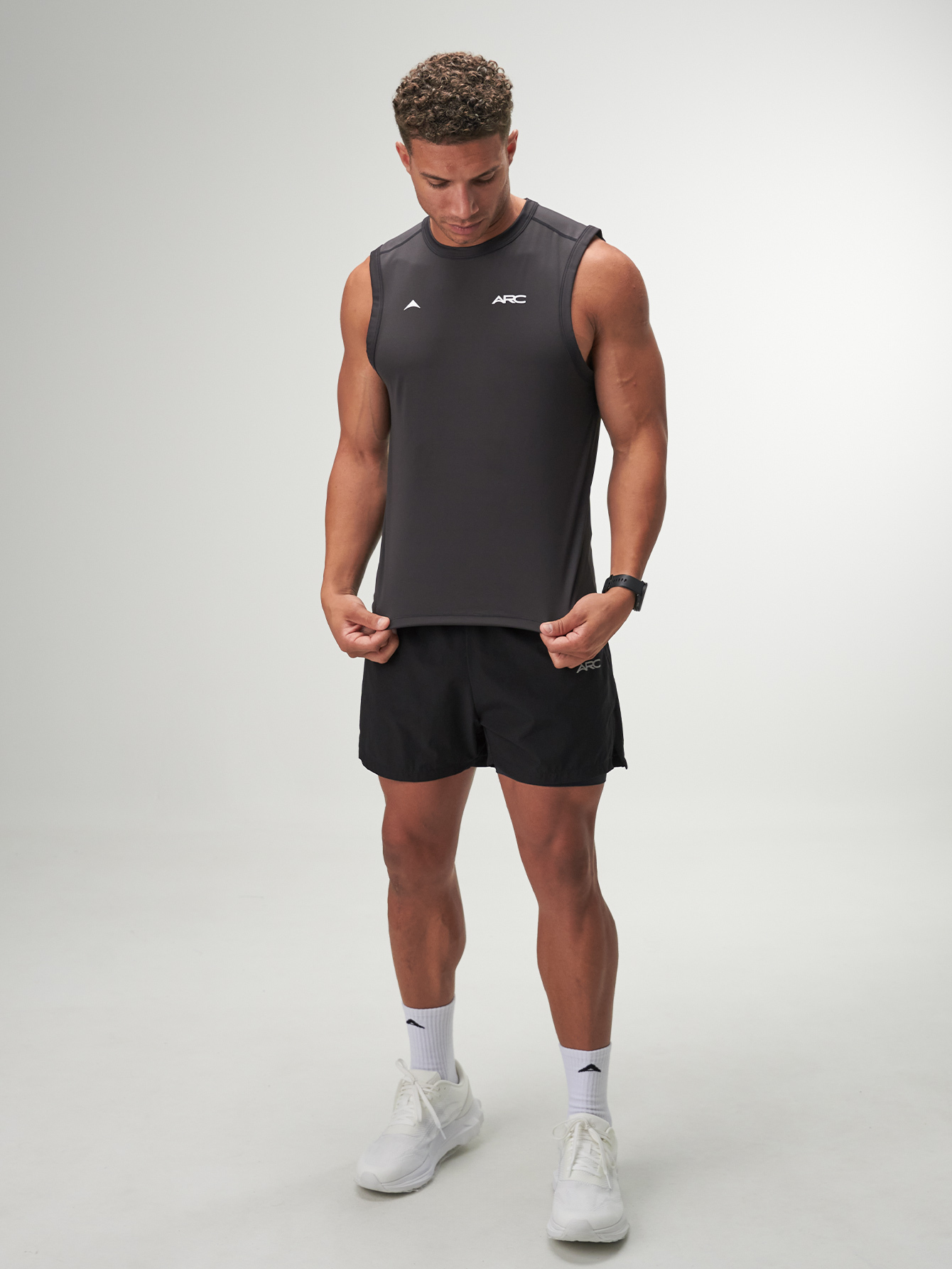 ARC Men's Fashionable Sleeveless Tank Top, Lightweight Casual T-Shirt, Sporty Undershirt, Essential For Running, Golf, Fishing, Basketball, Camping, Gym, Swimming And Beach, Great Gift For Husband Or Boyfriend