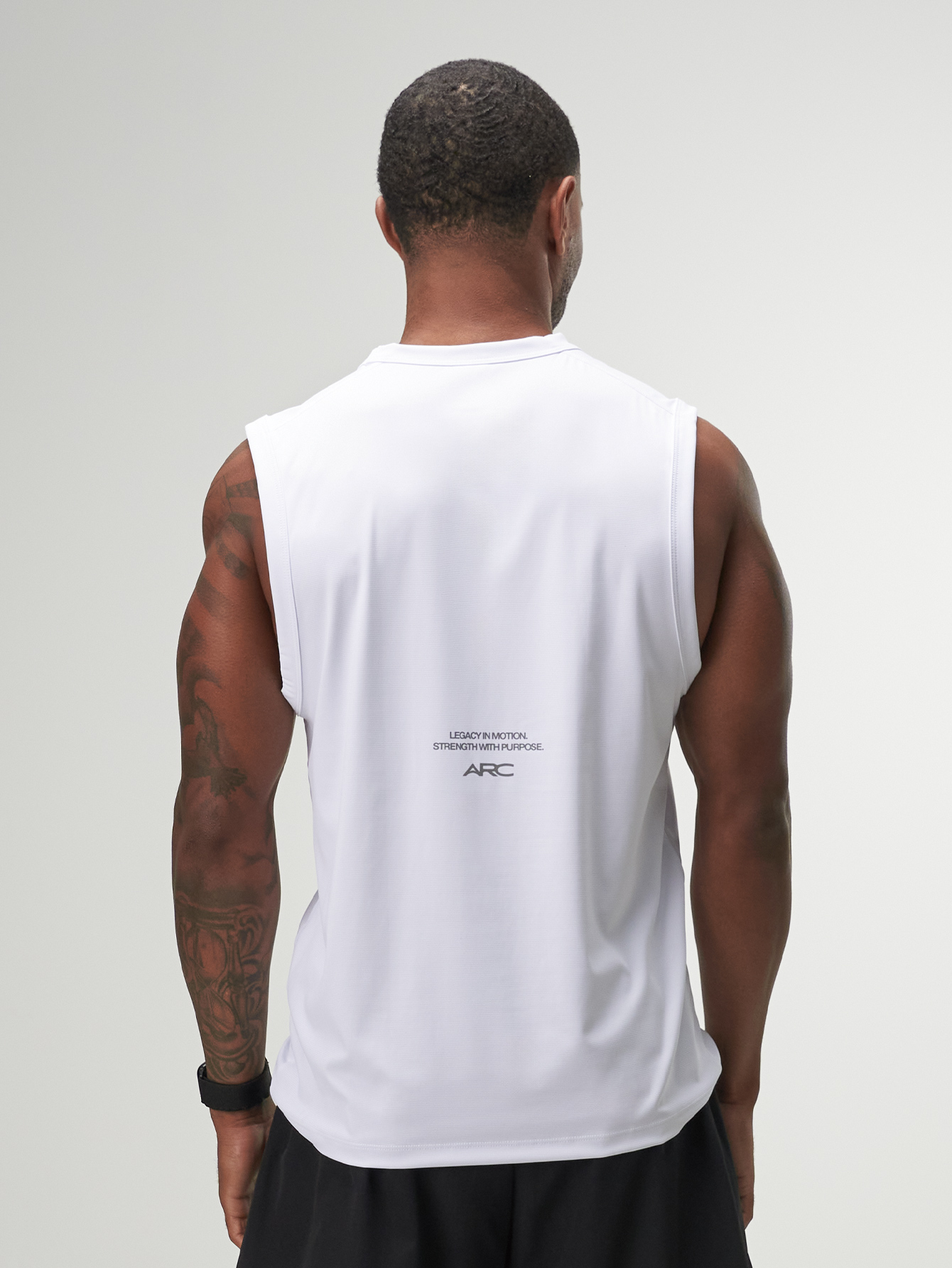 ARC Activewear Performance Cuttoff Tank Cap Sleeve Top T Shirt Gym Workout Muscle Tank