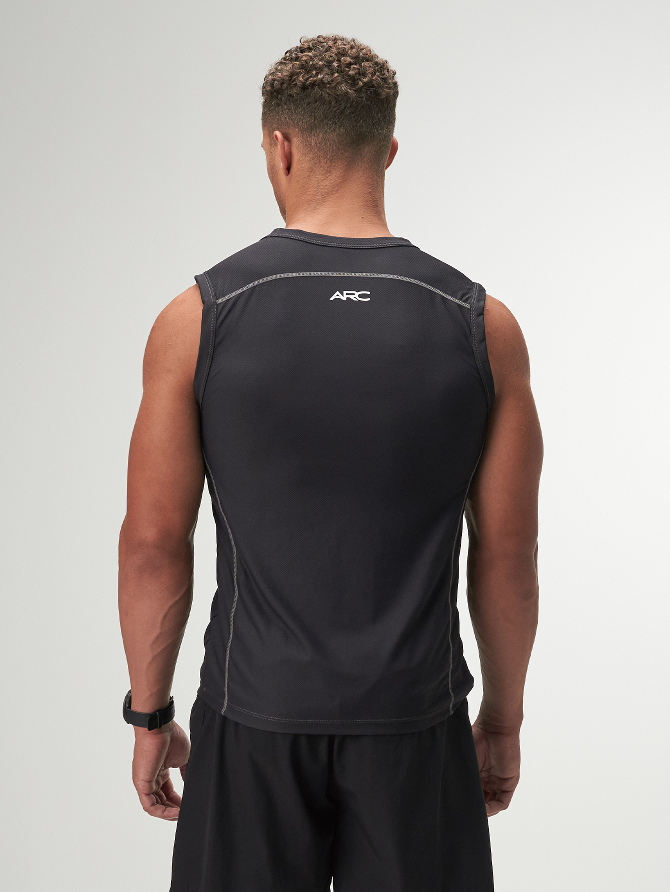 ARC Activewear Performance Cuttoff Tank Cap Sleeve Top T Shirt Gym Workout Muscle Tank