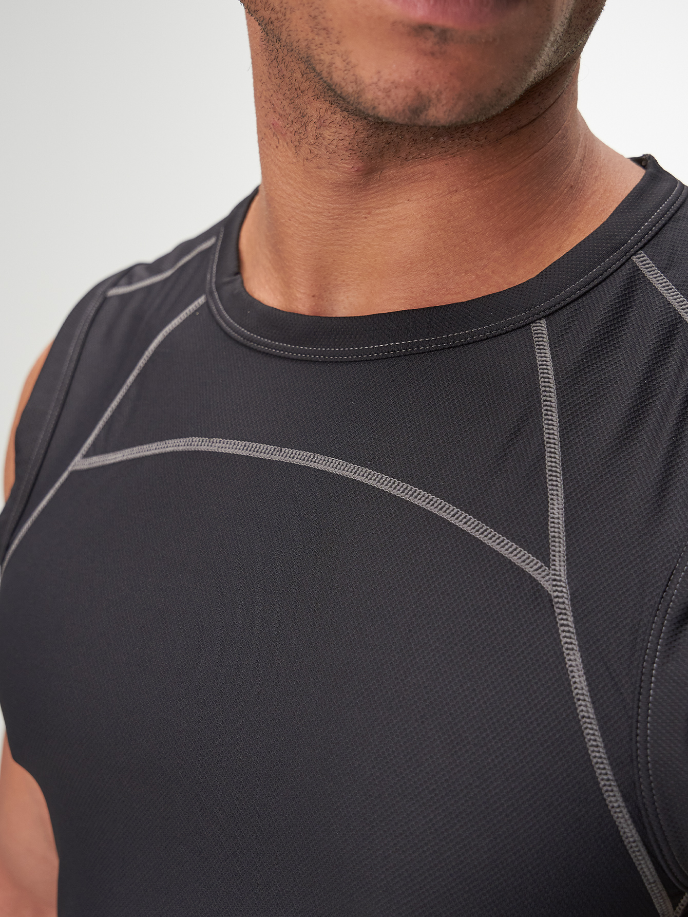 ARC Activewear Performance Cuttoff Tank Cap Sleeve Top T Shirt Gym Workout Muscle Tank