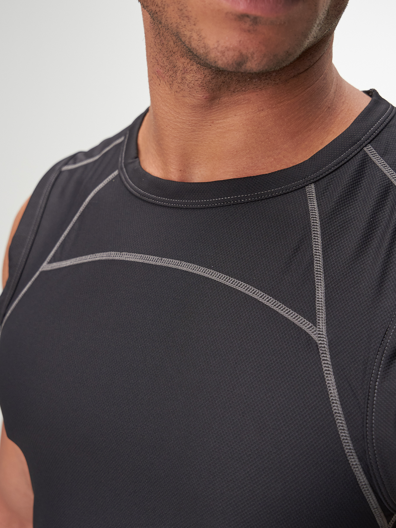 ARC Activewear Performance Cuttoff Tank Cap Sleeve Top T Shirt Gym Workout Muscle Tank