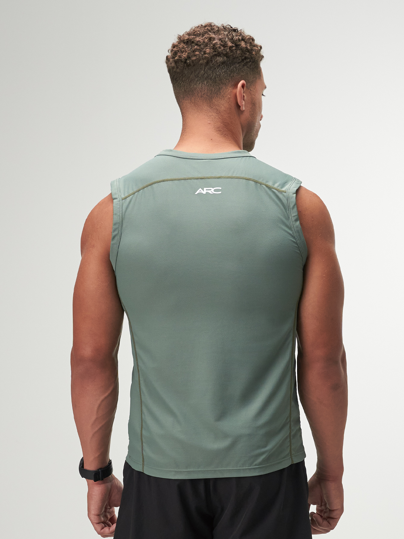 ARC Activewear Performance Cuttoff Tank Cap Sleeve Top T Shirt Gym Workout Muscle Tank