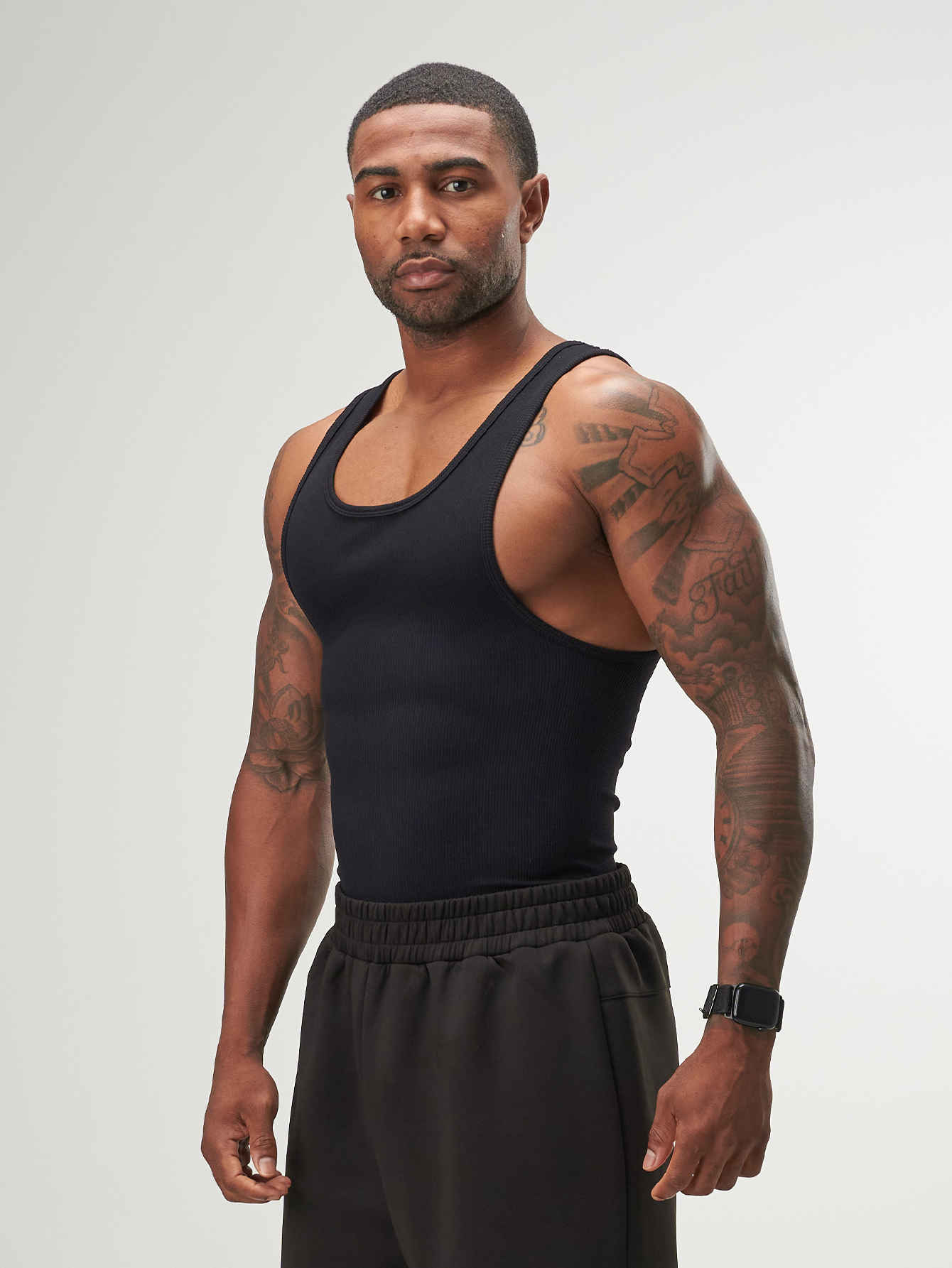 ARC Activewear Performance Cuttoff Tank Cap Sleeve Top T Shirt Gym Workout Muscle Tank