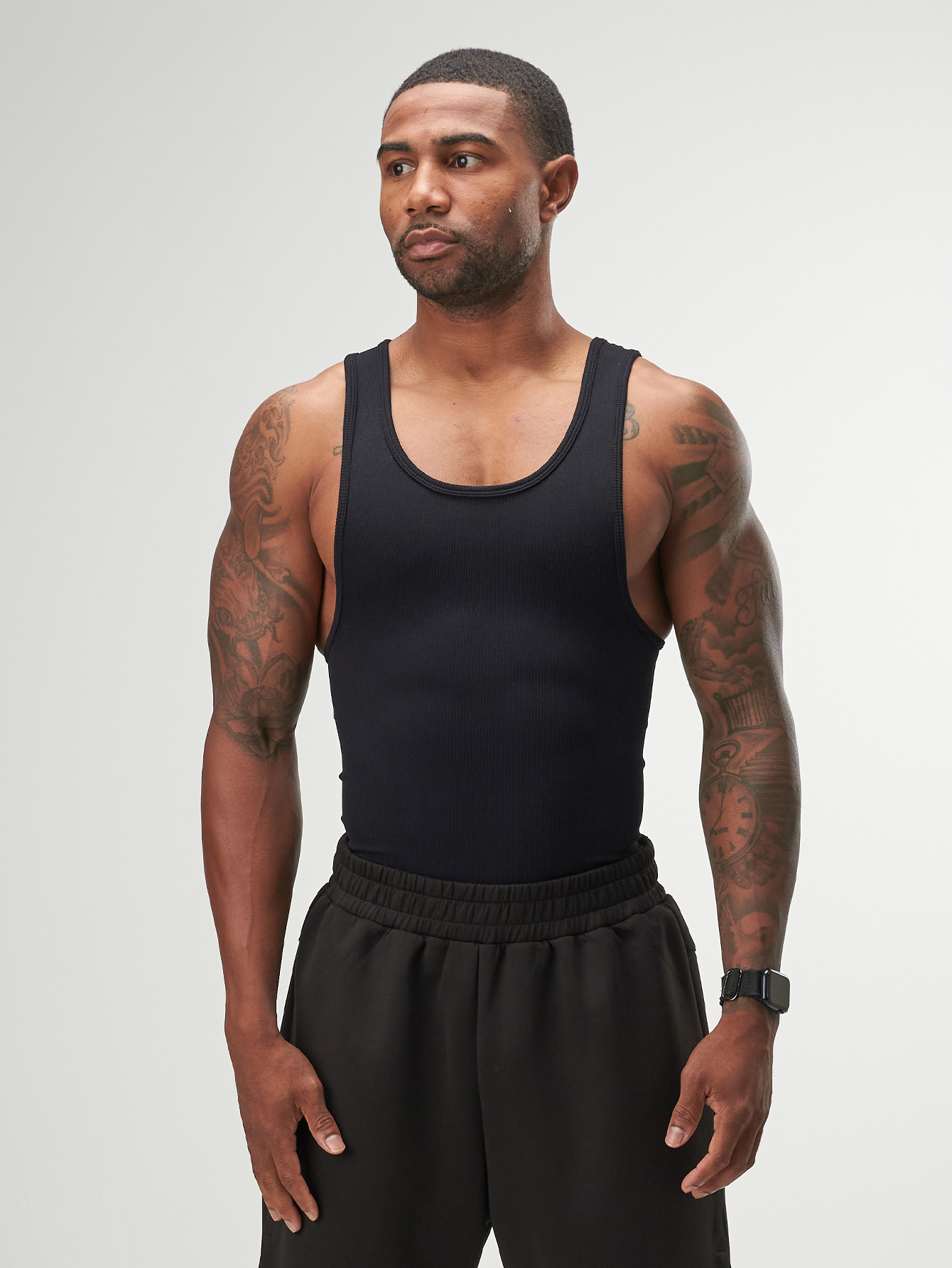 ARC Activewear Performance Cuttoff Tank Cap Sleeve Top T Shirt Gym Workout Muscle Tank