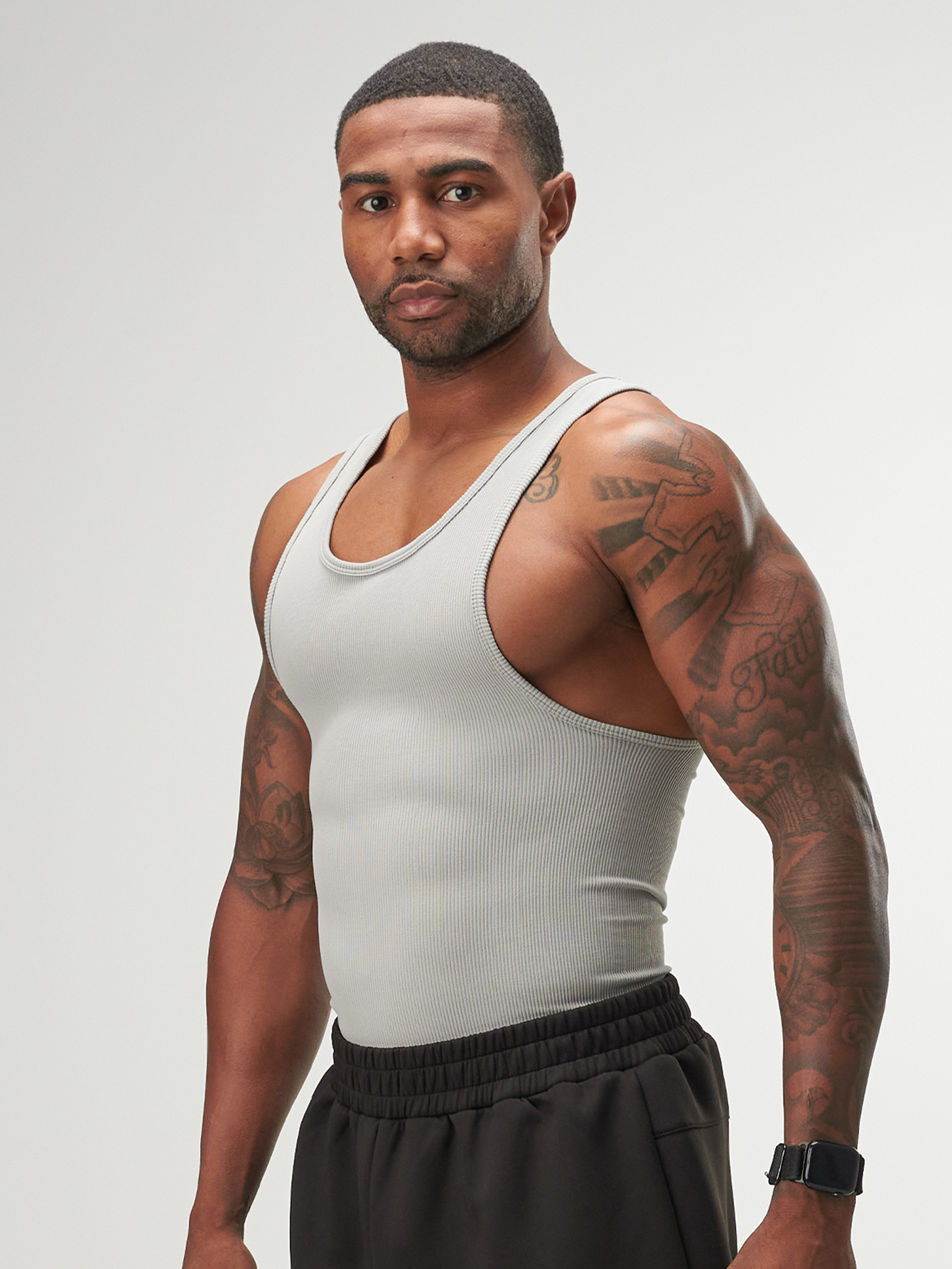 ARC Activewear Performance Cuttoff Tank Cap Sleeve Top T Shirt Gym Workout Muscle Tank