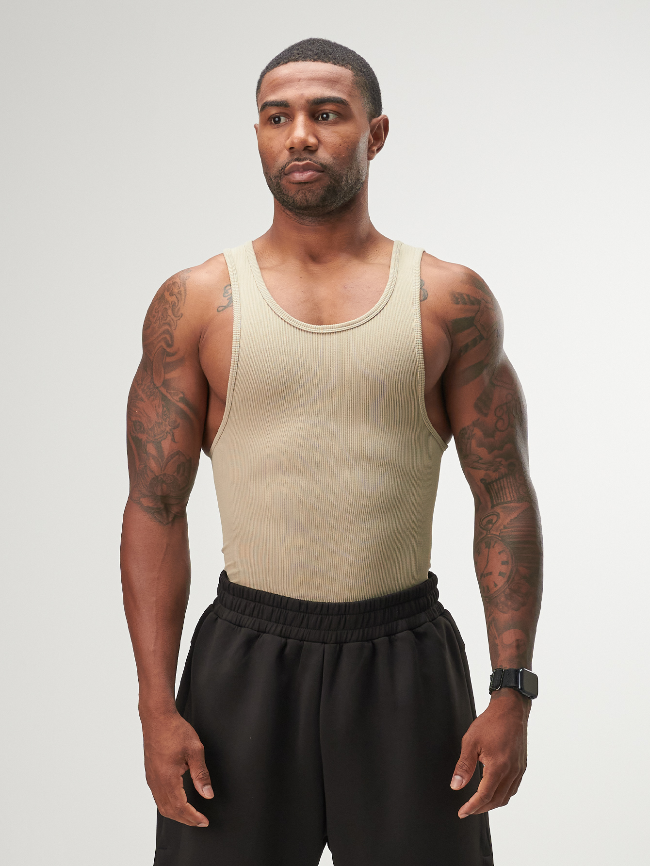 ARC Activewear Performance Cuttoff Tank Cap Sleeve Top T Shirt Gym Workout Muscle Tank