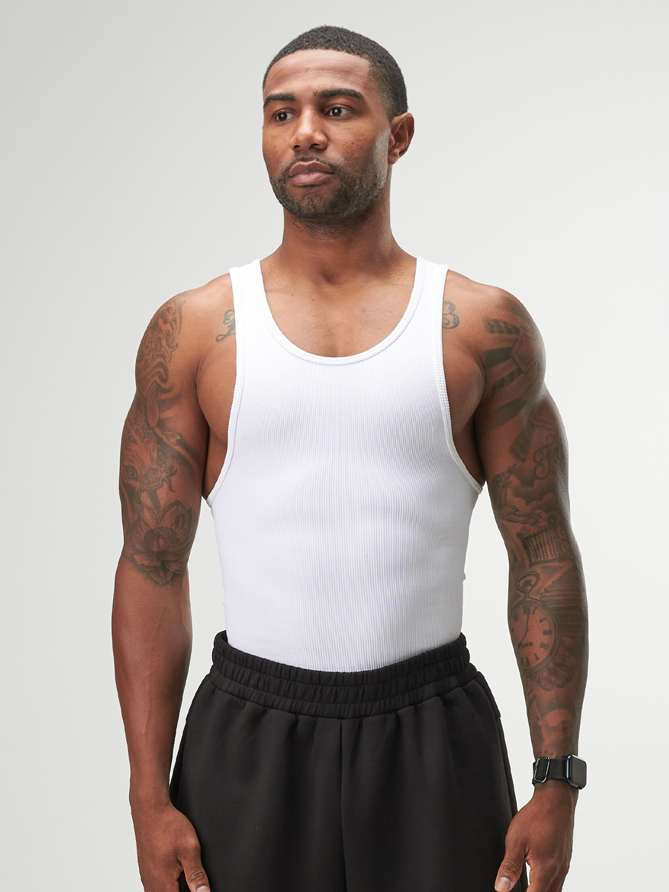 ARC Activewear Performance Cuttoff Tank Cap Sleeve Top T Shirt Gym Workout Muscle Tank