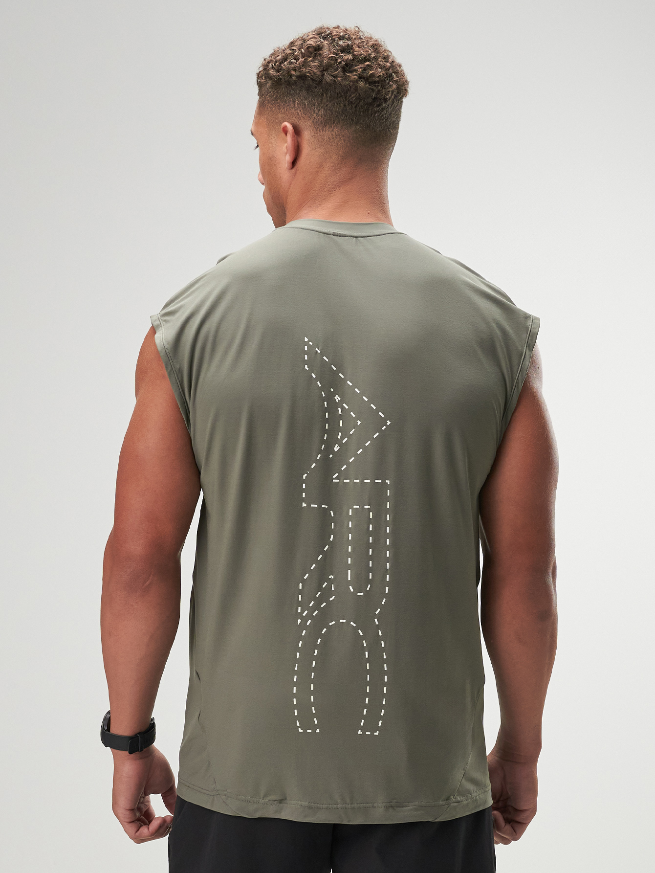 ARC Activewear Performance Cuttoff Tank Cap Sleeve Top T Shirt Gym Workout Muscle Tank