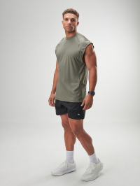 ARC Activewear Performance Cuttoff Tank Cap Sleeve Top T Shirt Gym Workout Muscle Tank