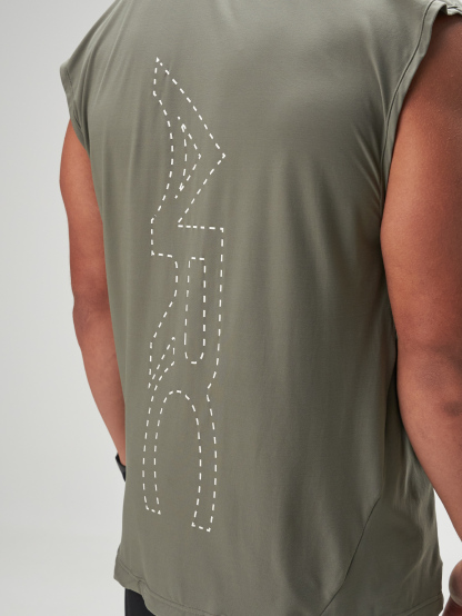ARC Activewear Performance Cuttoff Tank Cap Sleeve Top T Shirt Gym Workout Muscle Tank