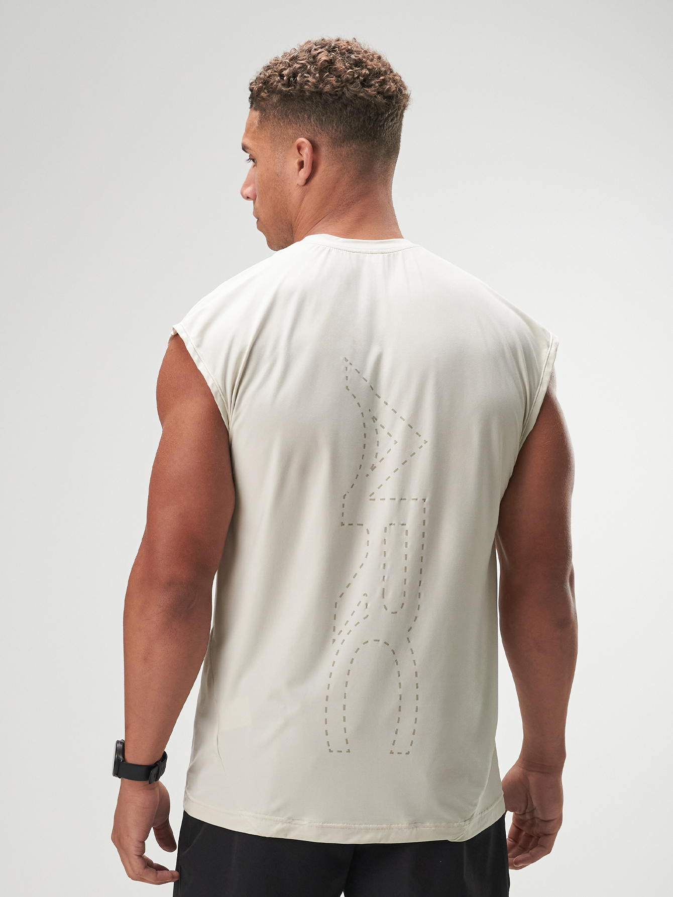 ARC Activewear Performance Cuttoff Tank Cap Sleeve Top T Shirt Gym Workout Muscle Tank