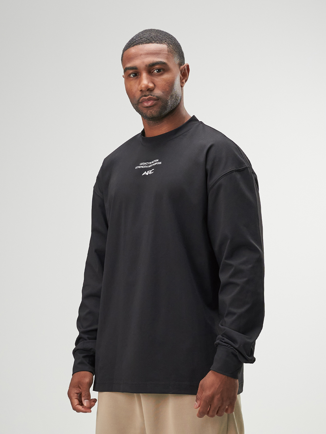 ARC Activewear Oversized Long Sleeve T Shirt Performance Top Gym Workout
