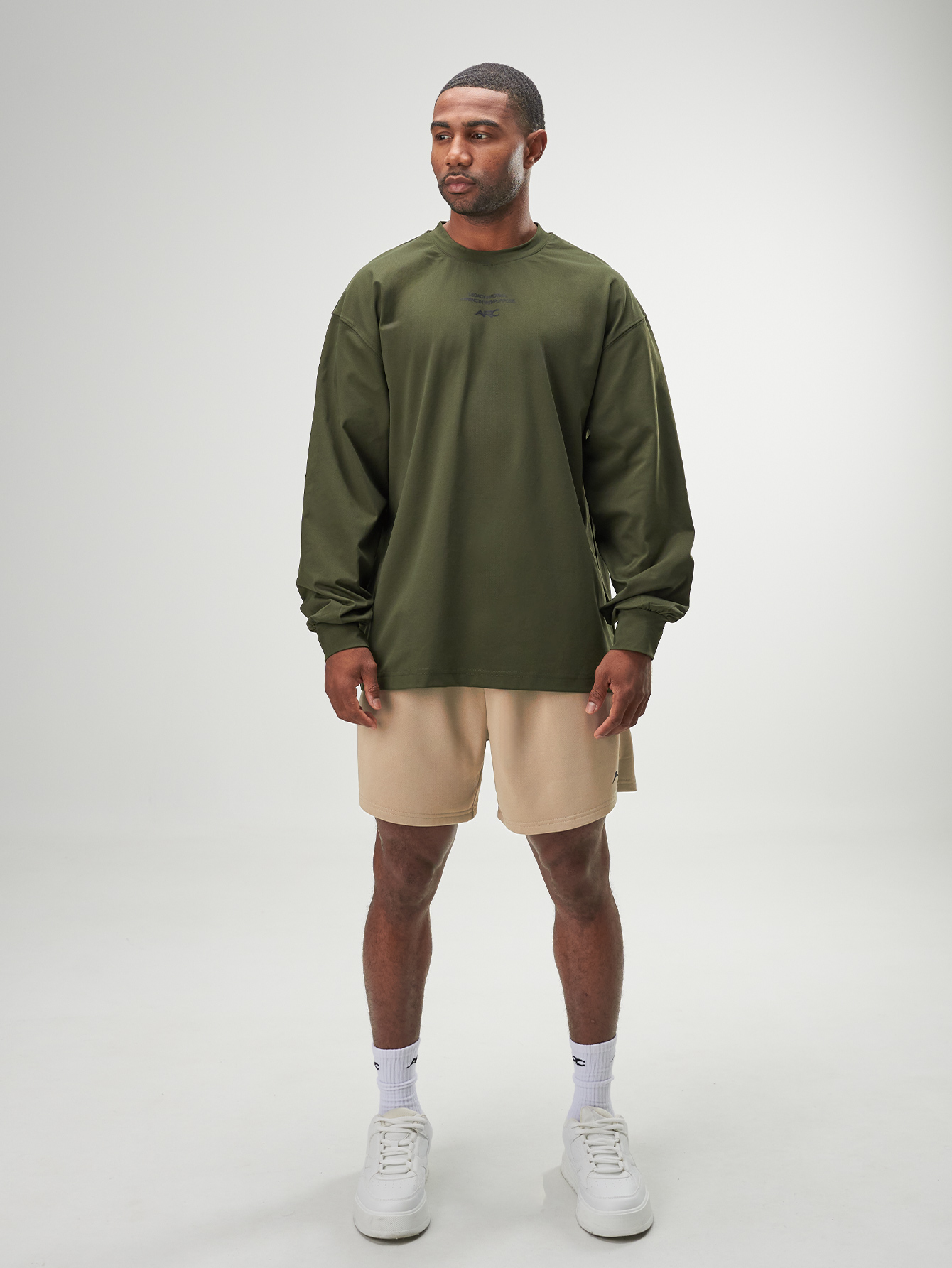 ARC Activewear Oversized Long Sleeve T Shirt Performance Top Gym Workout