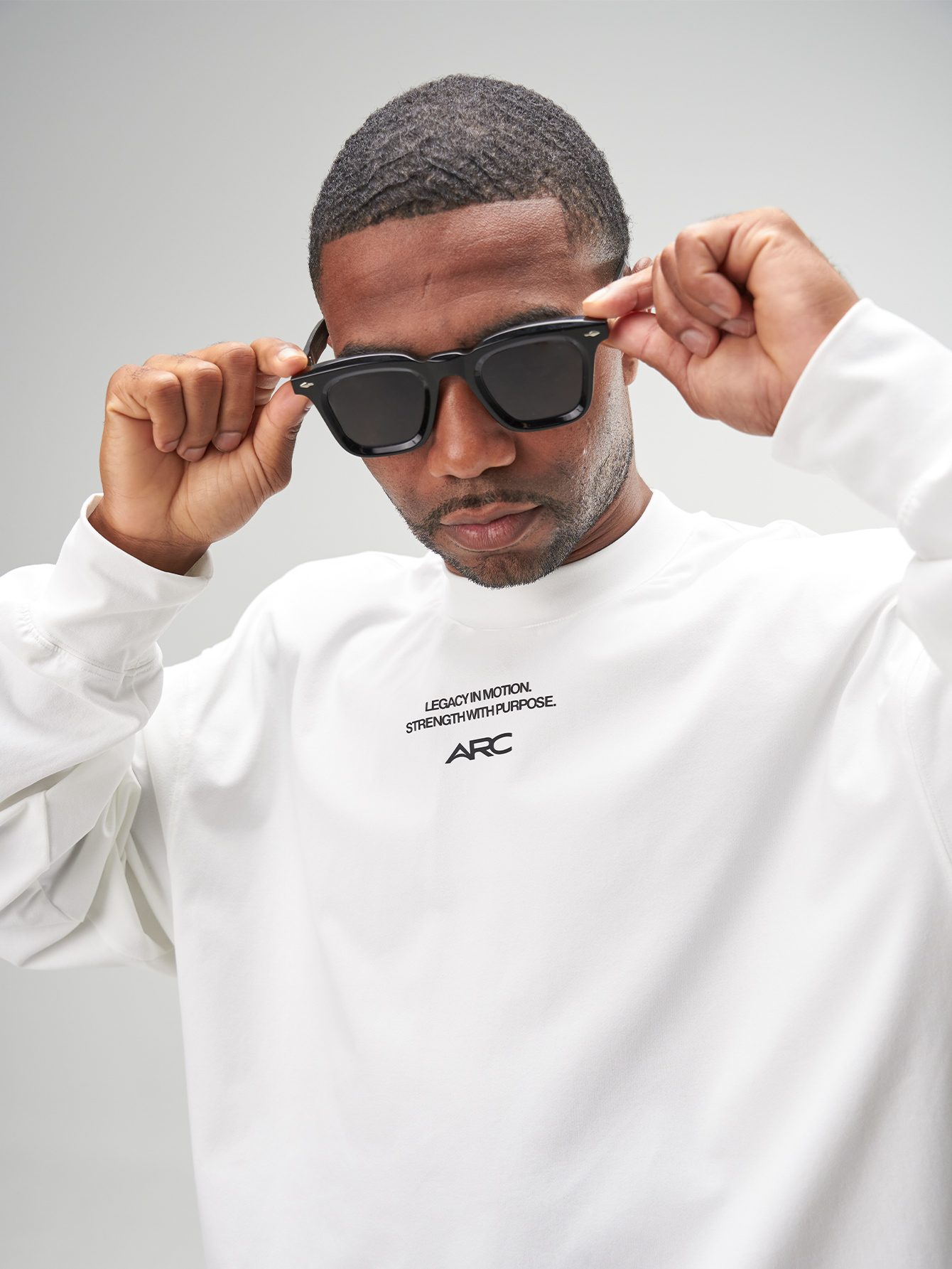 ARC Activewear Oversized Long Sleeve T Shirt Performance Top Gym Workout