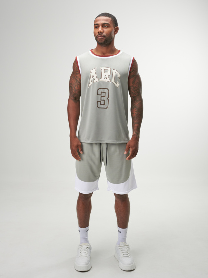 ARC Activewear Performance Cuttoff Tank Cap Sleeve Top T Shirt Gym Workout Muscle Tank Basketball Jersey