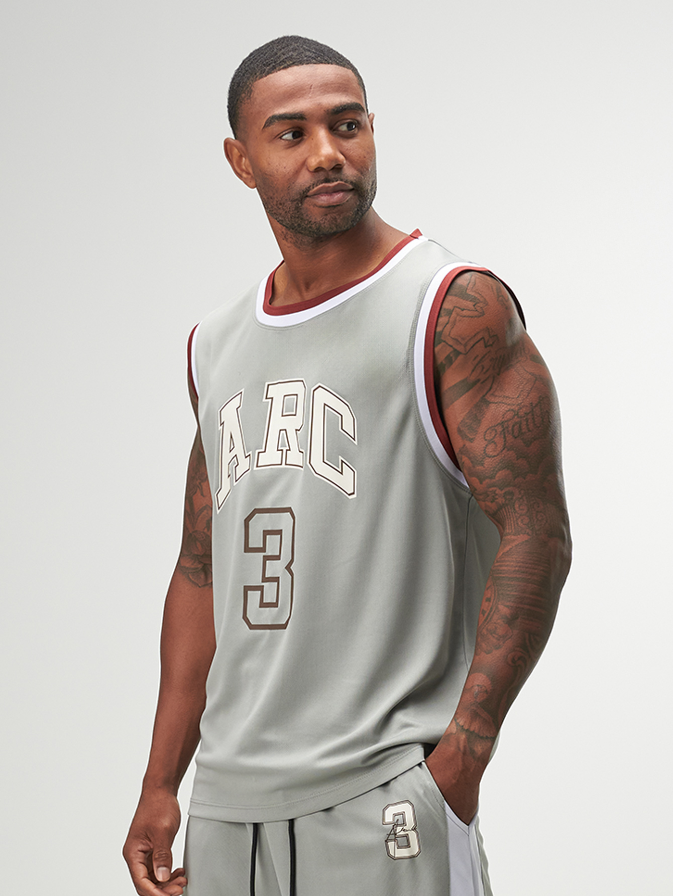 ARC Activewear Performance Cuttoff Tank Cap Sleeve Top T Shirt Gym Workout Muscle Tank Basketball Jersey