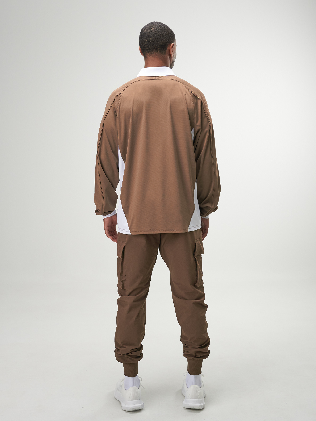 ARC Activewear Men Oversized Long Sleeve T Shirt Performance Top Gym Workout Jersey Polo, Fall