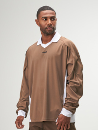 ARC Activewear Men Oversized Long Sleeve T Shirt Performance Top Gym Workout Jersey Polo, Fall