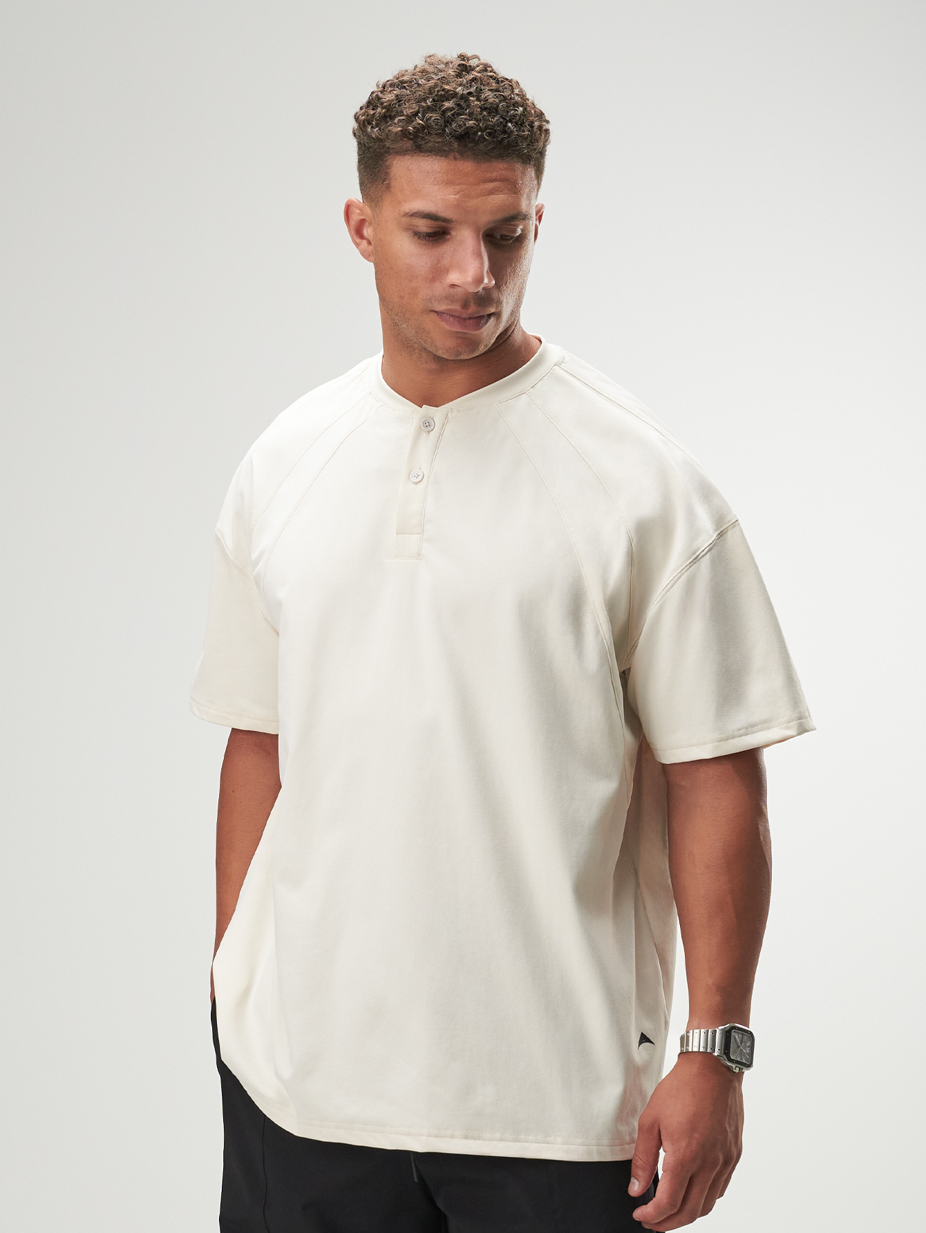 ARC Activewear Oversized T Shirt Performance Top Gym Workout Henley
