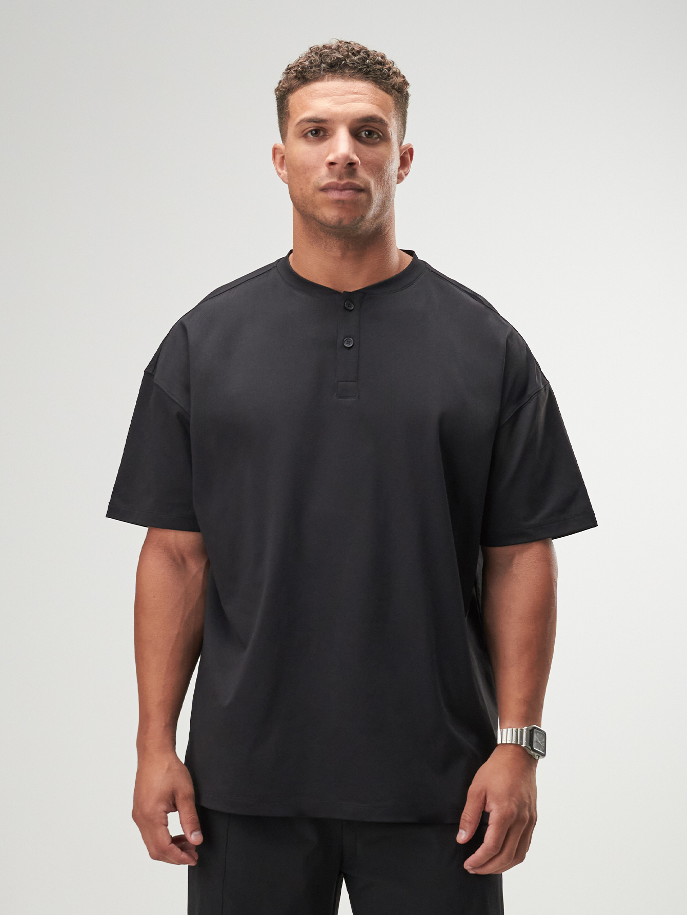 ARC Activewear Oversized T Shirt Performance Top Gym Workout Henley