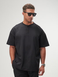 ARC Activewear Oversized T Shirt Performance Top Gym Workout Henley