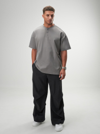 ARC Activewear Oversized T Shirt Performance Top Gym Workout Henley