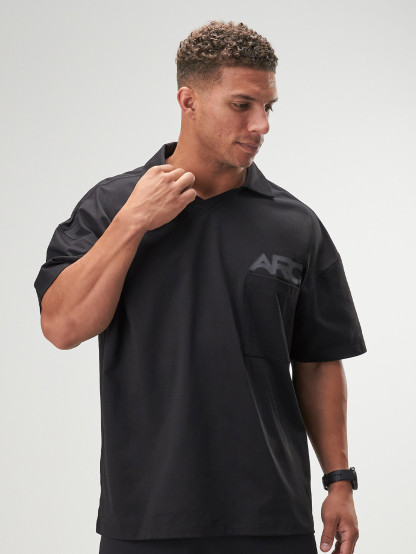 ARC Activewear Oversized Long Sleeve T Shirt Performance Top Gym Workout Jersey Polo