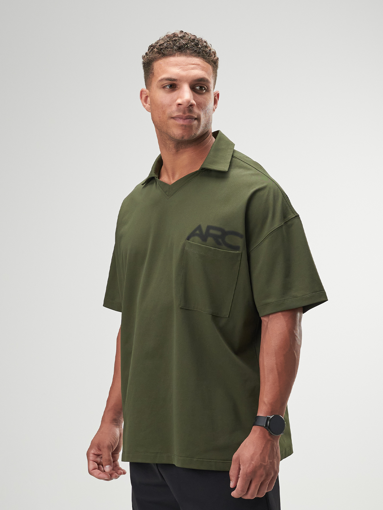 ARC Activewear Oversized Long Sleeve T Shirt Performance Top Gym Workout Jersey Polo