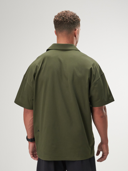 ARC Activewear Oversized Long Sleeve T Shirt Performance Top Gym Workout Jersey Polo