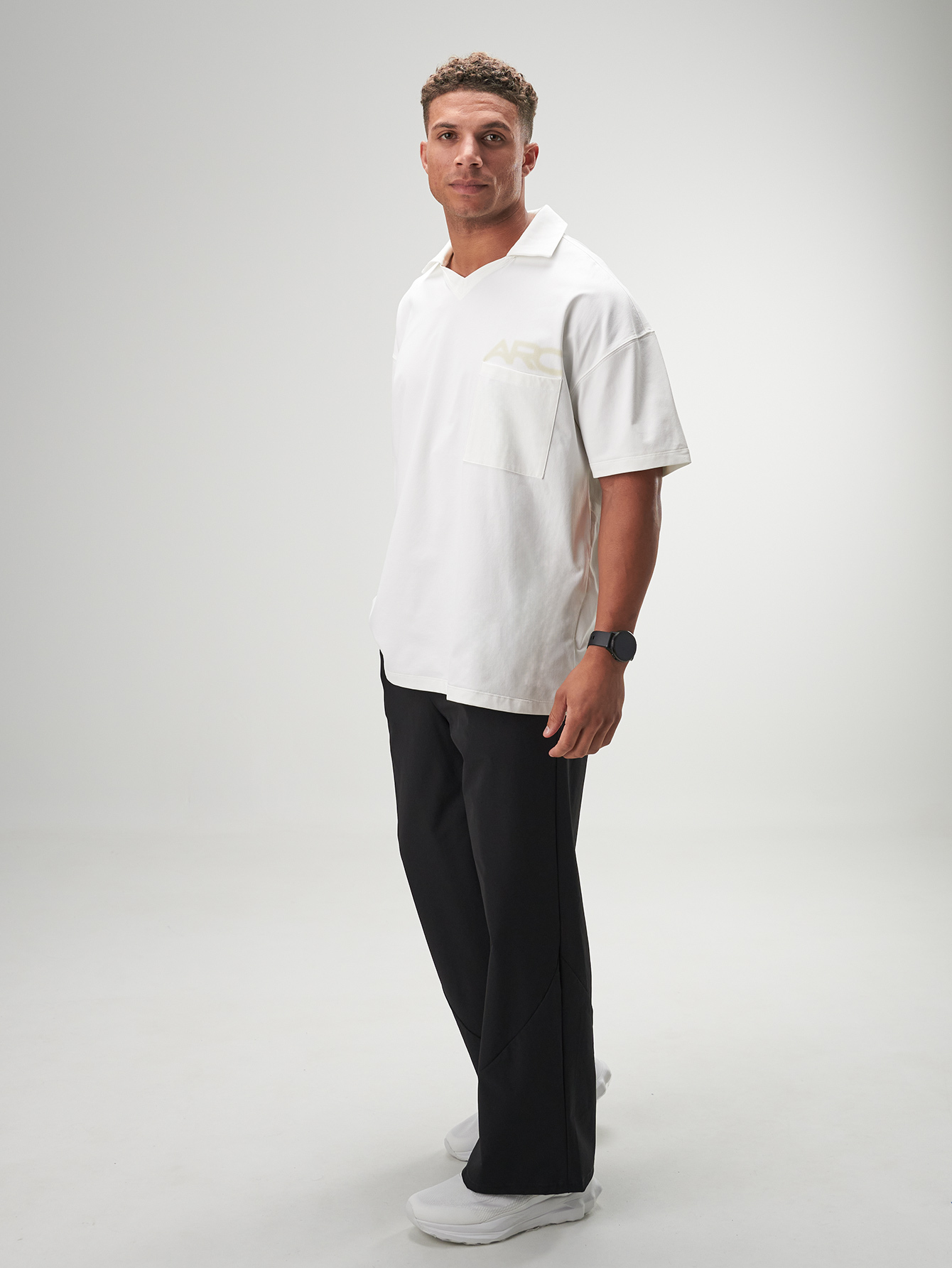 ARC Activewear Oversized Long Sleeve T Shirt Performance Top Gym Workout Jersey Polo