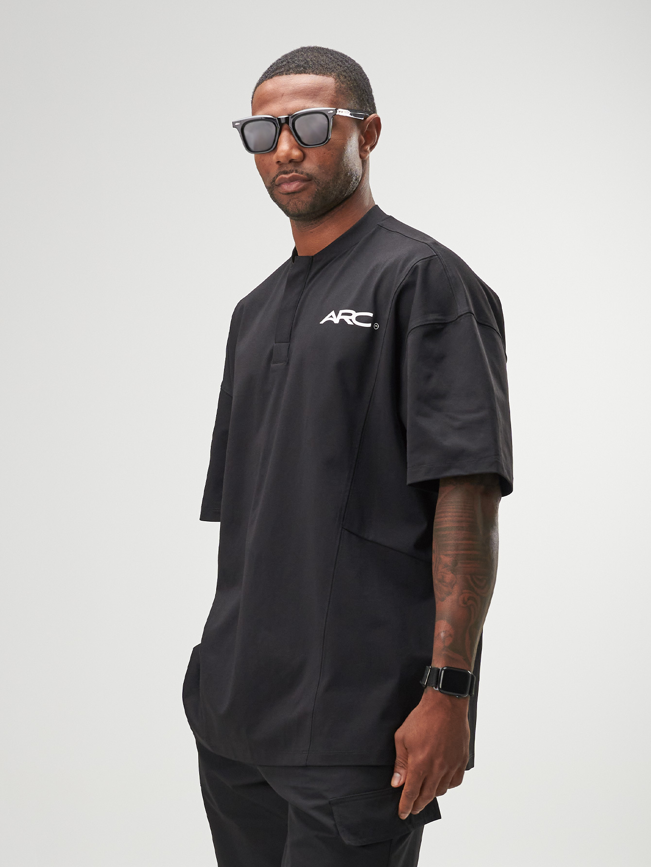 ARC Activewear Boxy Oversized Polo Shirt Performance Top Gym Workout