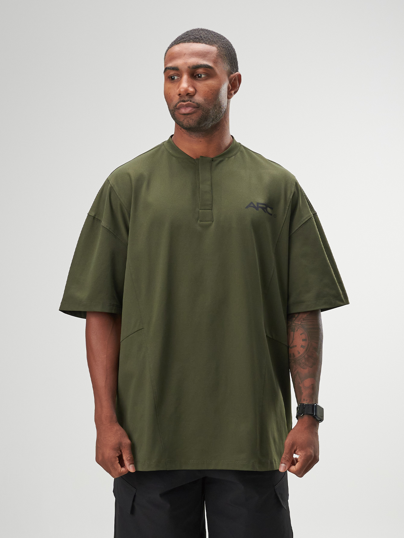 ARC Activewear Boxy Oversized Polo Shirt Performance Top Gym Workout