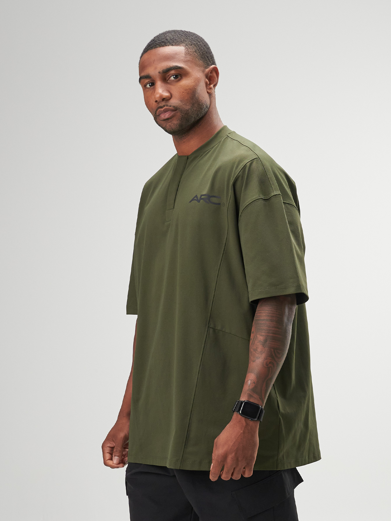 ARC Activewear Boxy Oversized Polo Shirt Performance Top Gym Workout