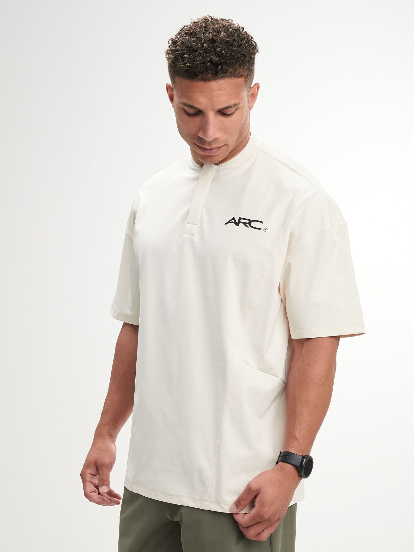 ARC Activewear Boxy Oversized Polo Shirt Performance Top Gym Workout