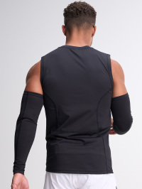 Men's Letter Print Round Neck Sports Tank Top With Arm Sleeves