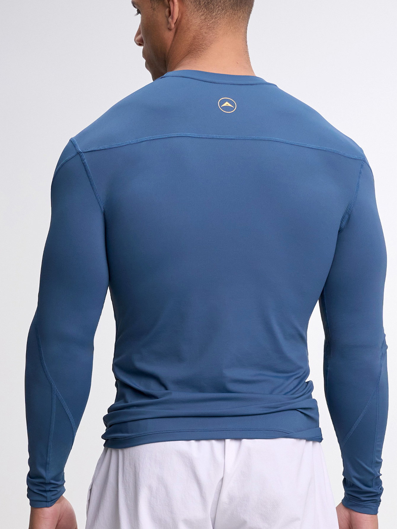 Men's Compression Tight Fitting Performnace Gym Stretchy Weightlifting Running Long Sleeve