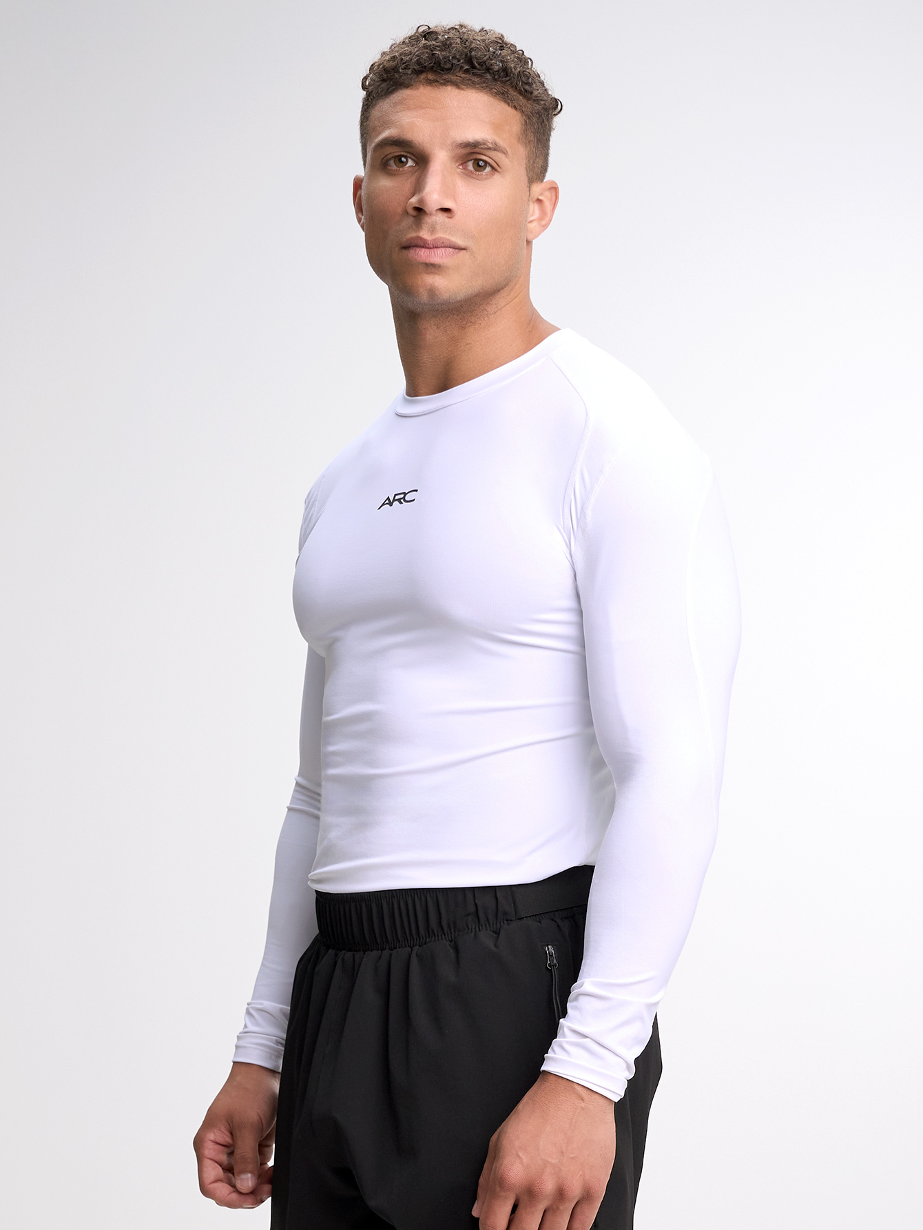 Men's Compression Tight Fitting Performnace Gym Stretchy Weightlifting Running Long Sleeve