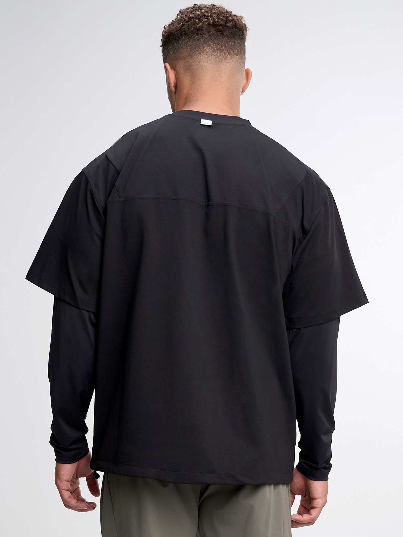 Men's Loose Fit Raglan Sleeve Casual 2 In 1 T-Shirt