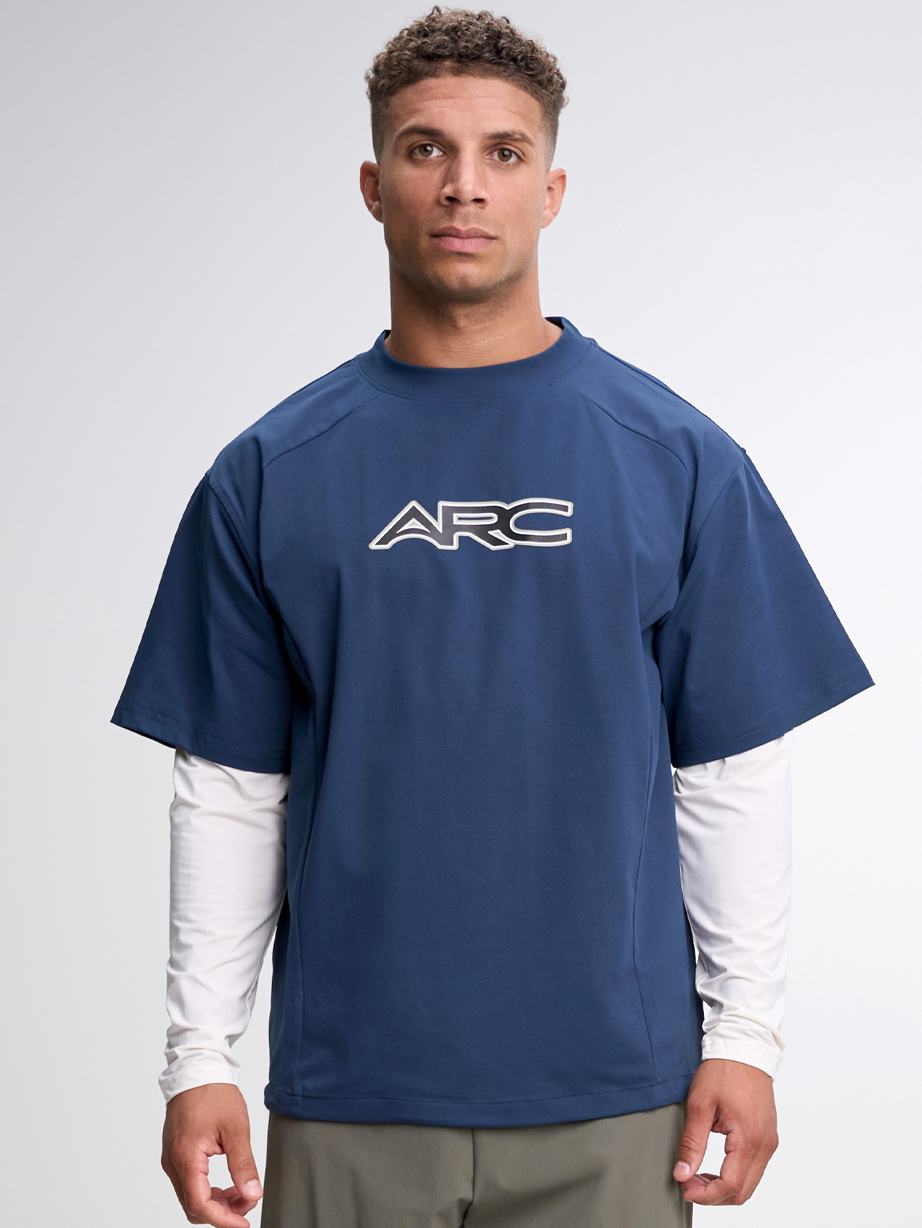 Men's Loose Fit Raglan Sleeve Casual 2 In 1 T-Shirt