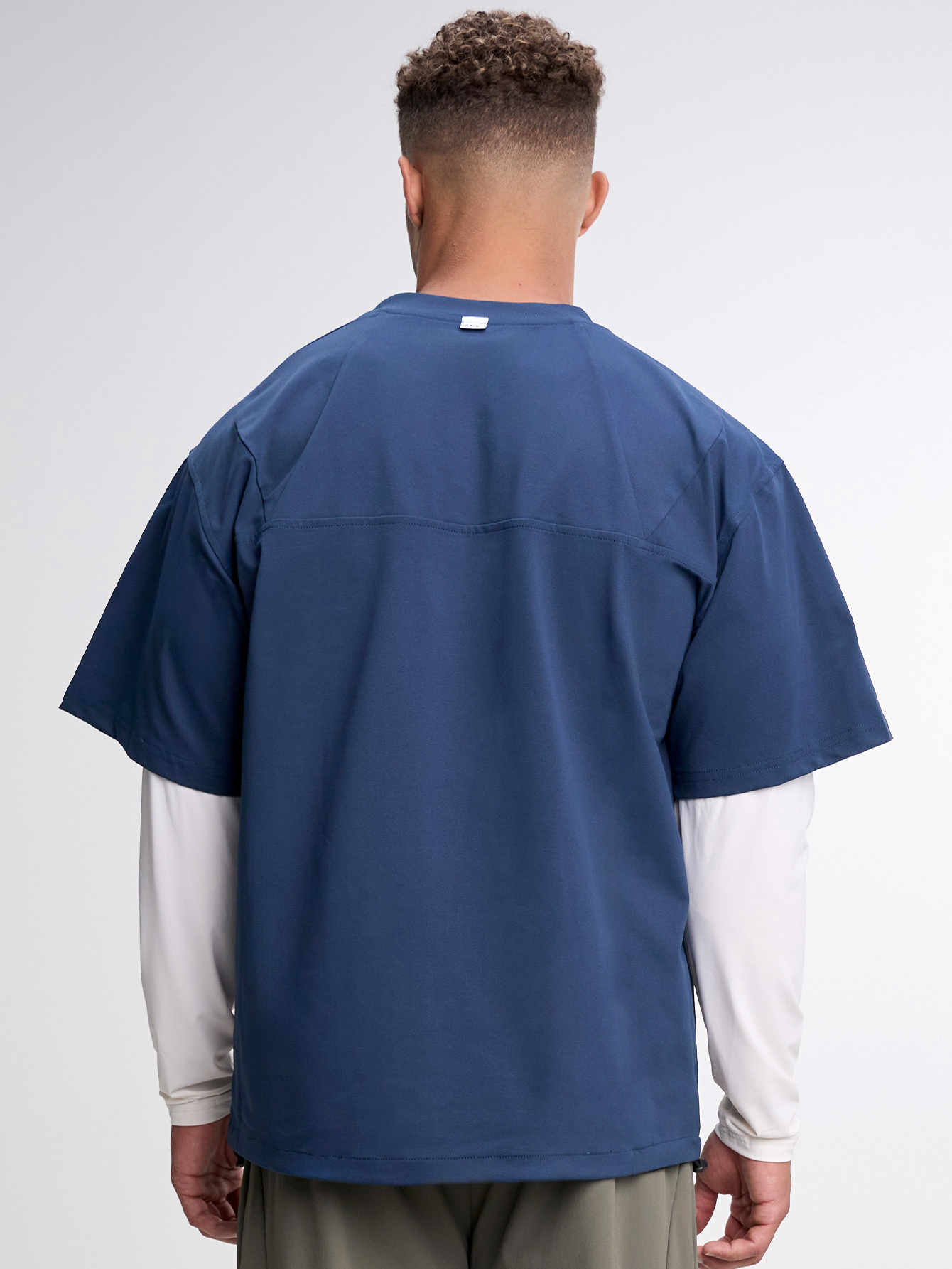 Men's Loose Fit Raglan Sleeve Casual 2 In 1 T-Shirt