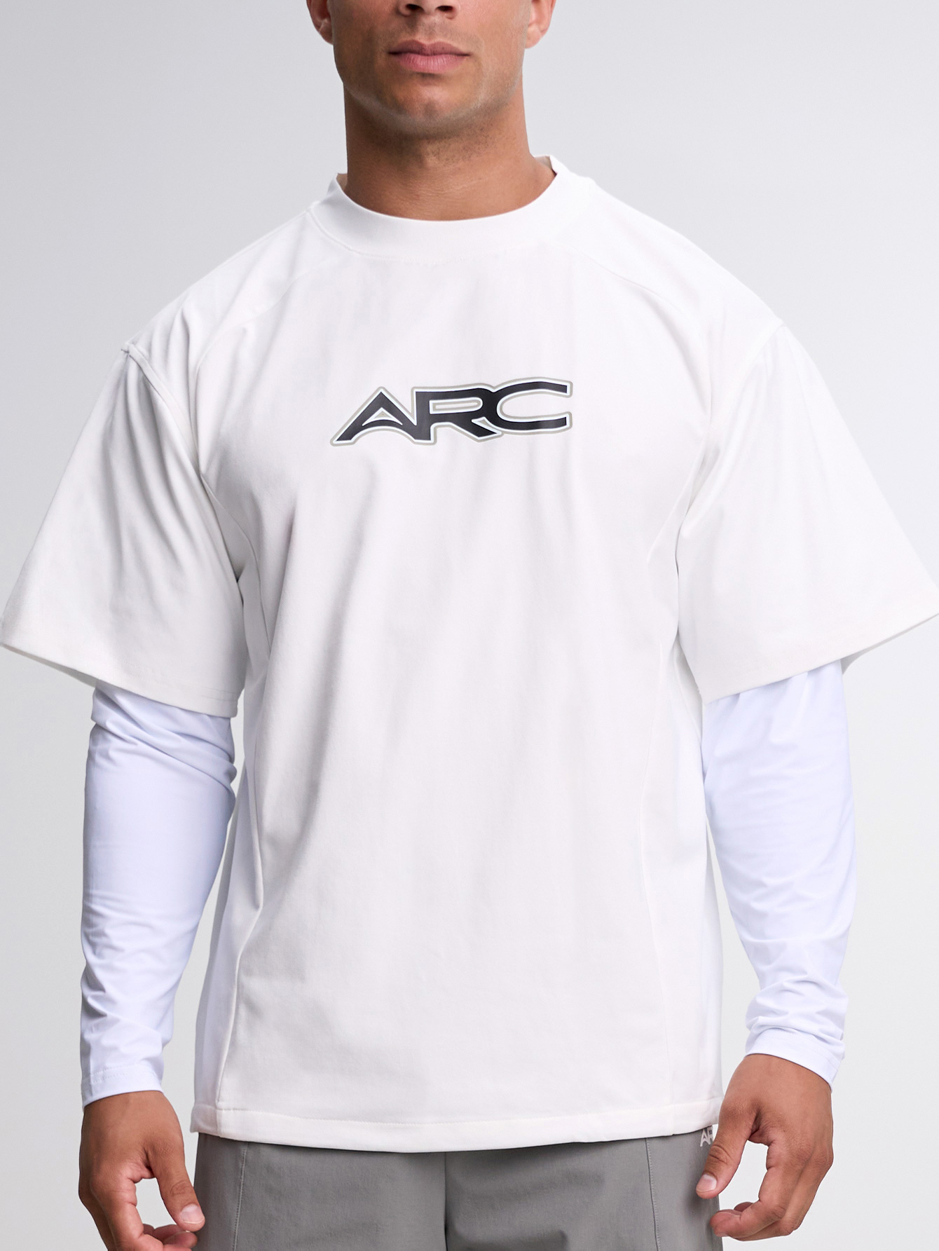 Men's Loose Fit Raglan Sleeve Casual 2 In 1 T-Shirt