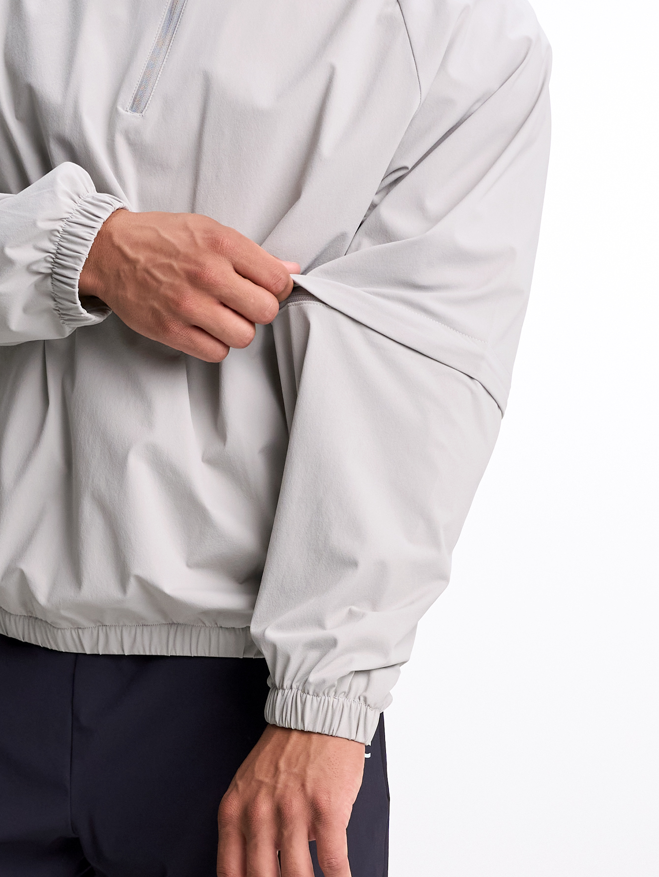 Men's Solid Color Raglan Short Sleeve Zip-Up Half Placket Casual Shirt