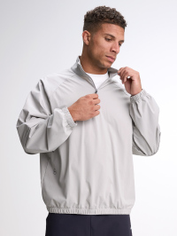 Men's Solid Color Raglan Short Sleeve Zip-Up Half Placket Casual Shirt