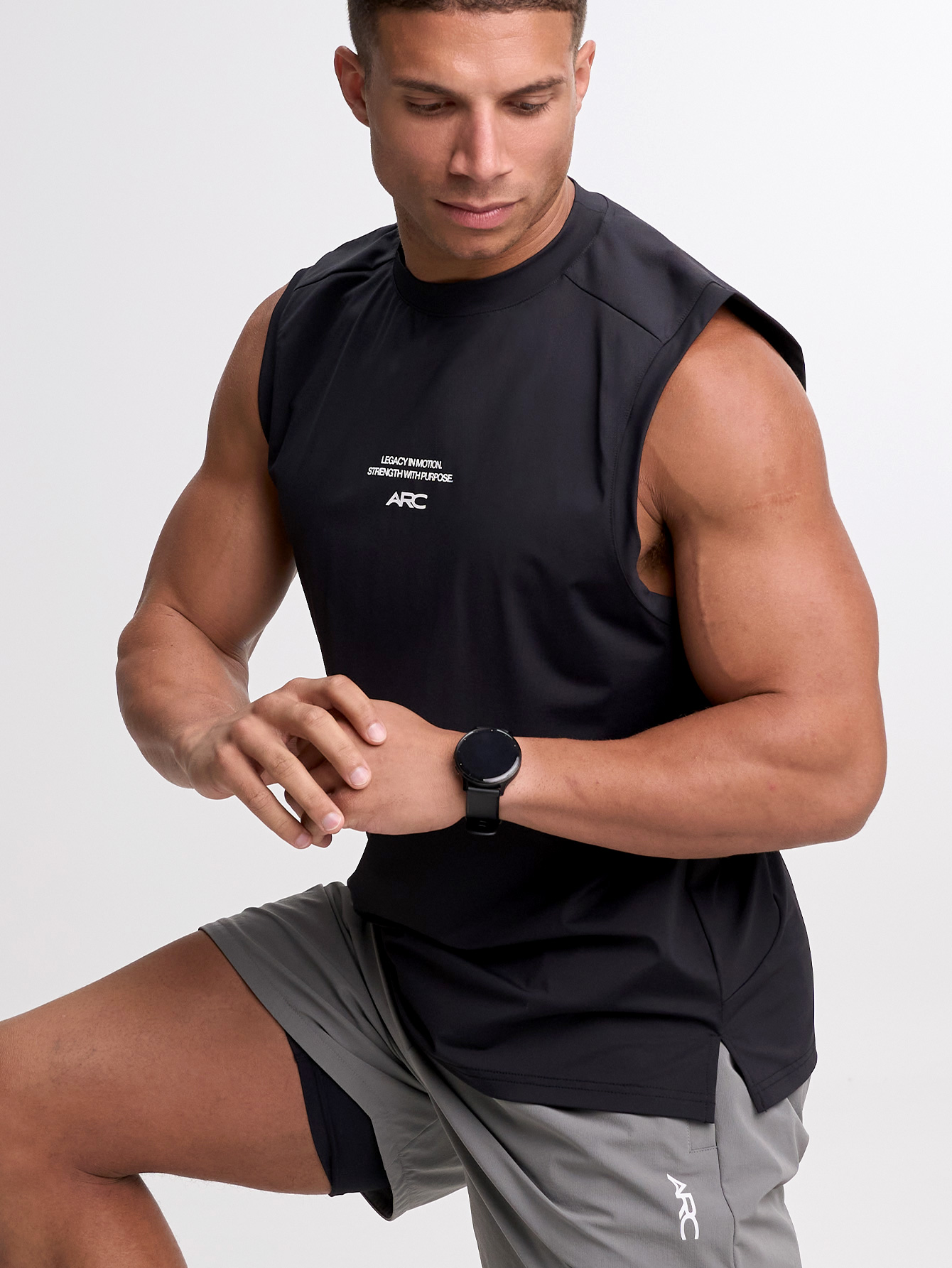 Men's Casual Letter Print Sports Tank Top Versatile Performance Cap Sleeve Running Weightlifting Gym