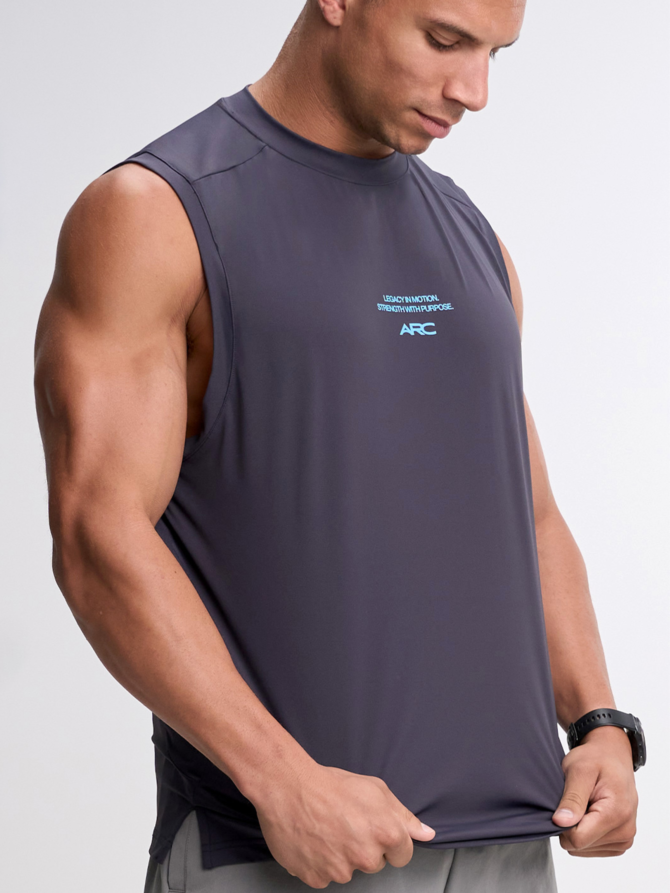 Men's Casual Letter Print Sports Tank Top Versatile Performance Cap Sleeve Running Weightlifting Gym