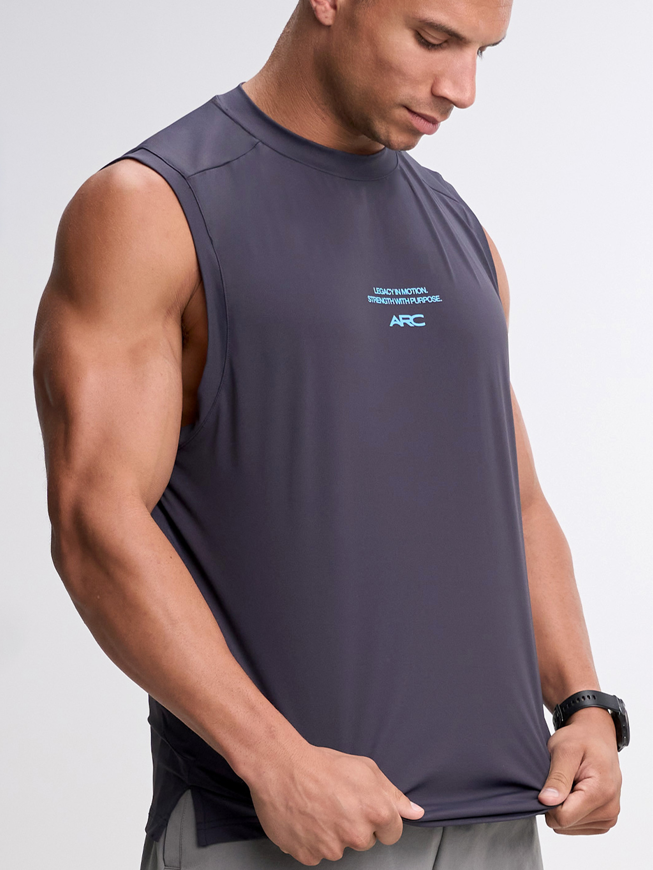 Men's Casual Letter Print Sports Tank Top Versatile Performance Cap Sleeve Running Weightlifting Gym