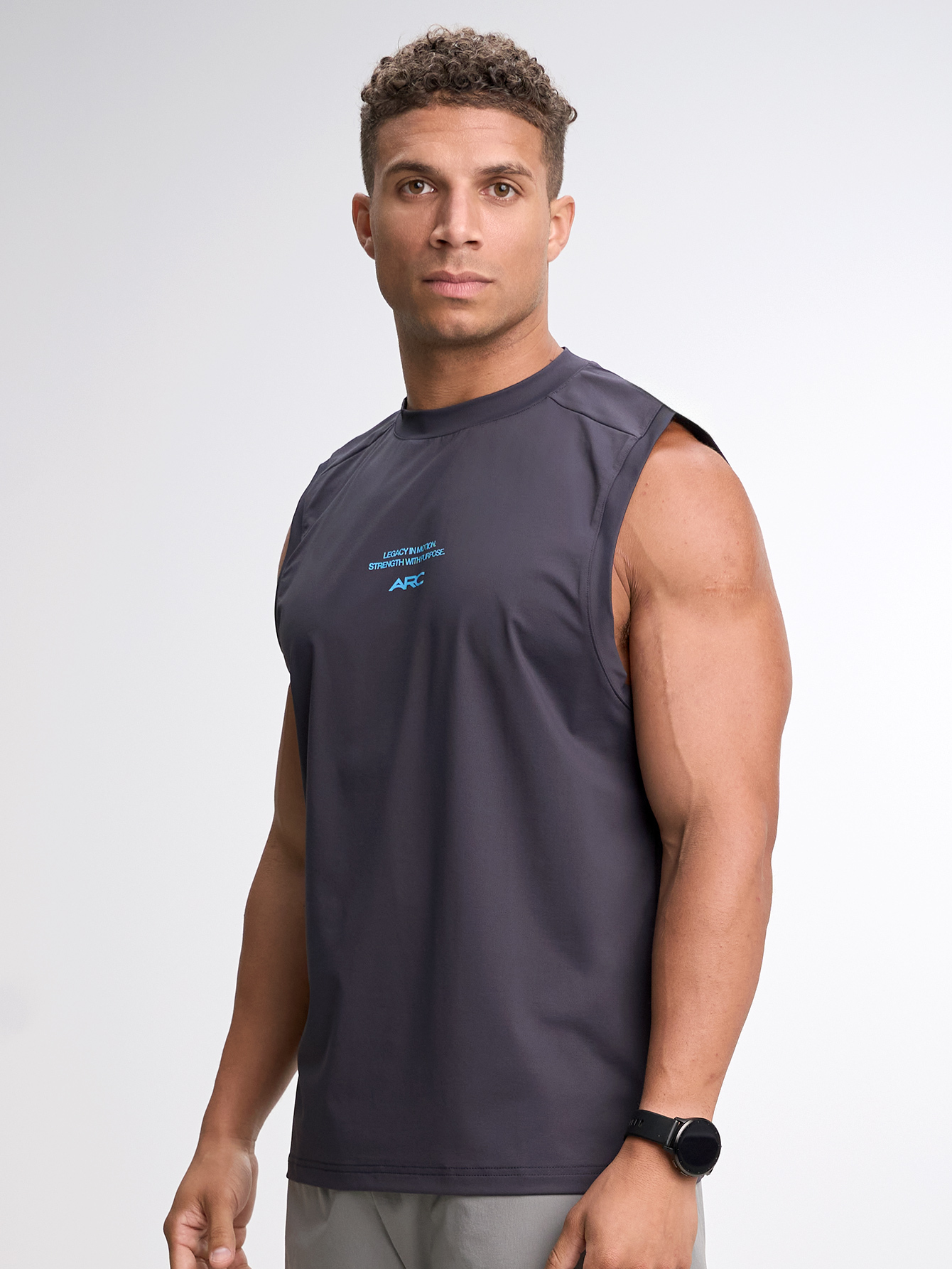 Men's Casual Letter Print Sports Tank Top Versatile Performance Cap Sleeve Running Weightlifting Gym