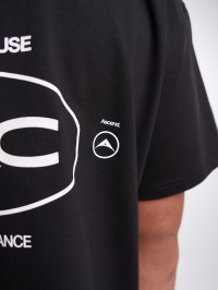 Men's Casual Versatile Letter Print Short Sleeve T-Shirt ARC1096-BLK-Black