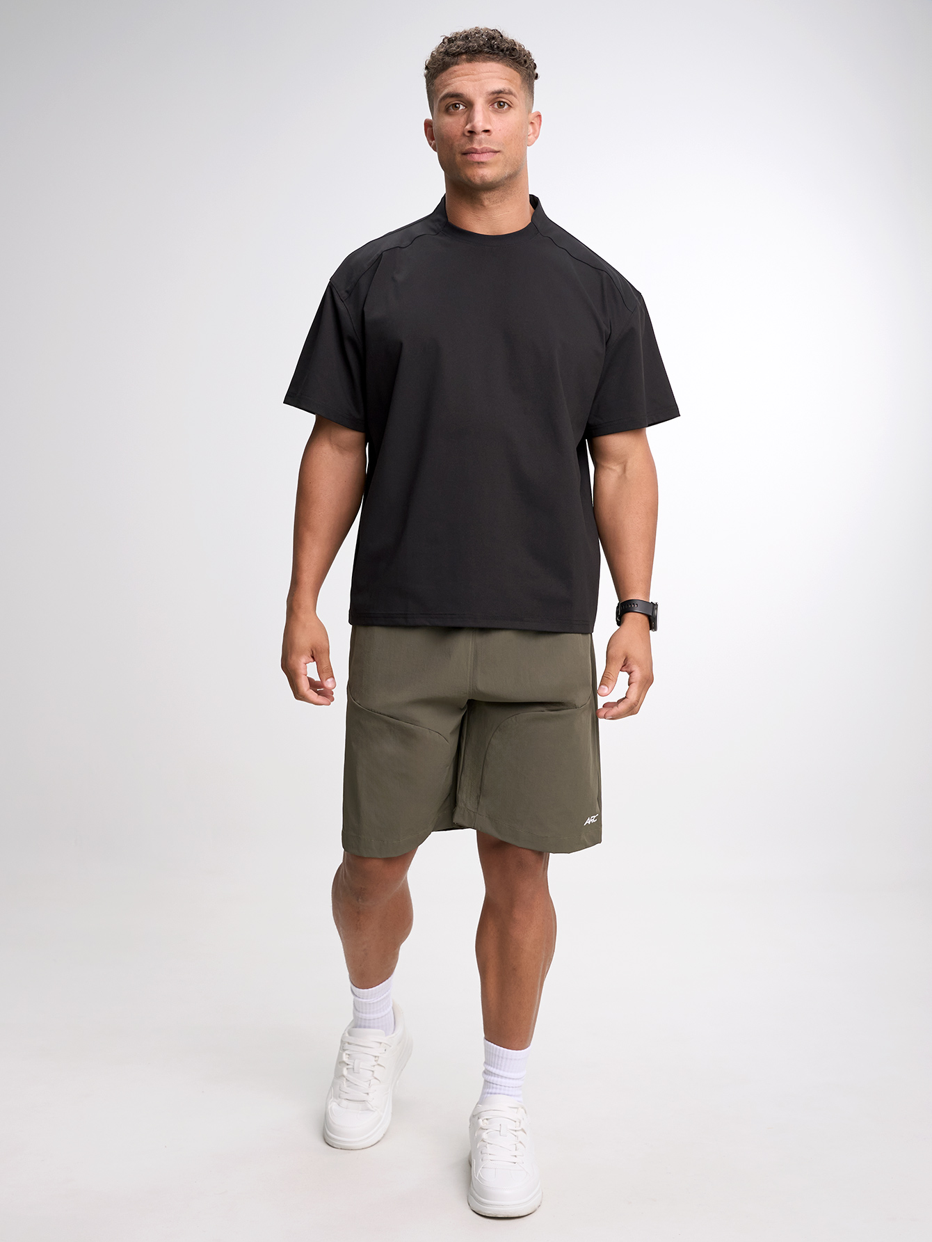 Men's Casual Versatile Letter Print Short Sleeve T-Shirt ARC1096-BLK-Black