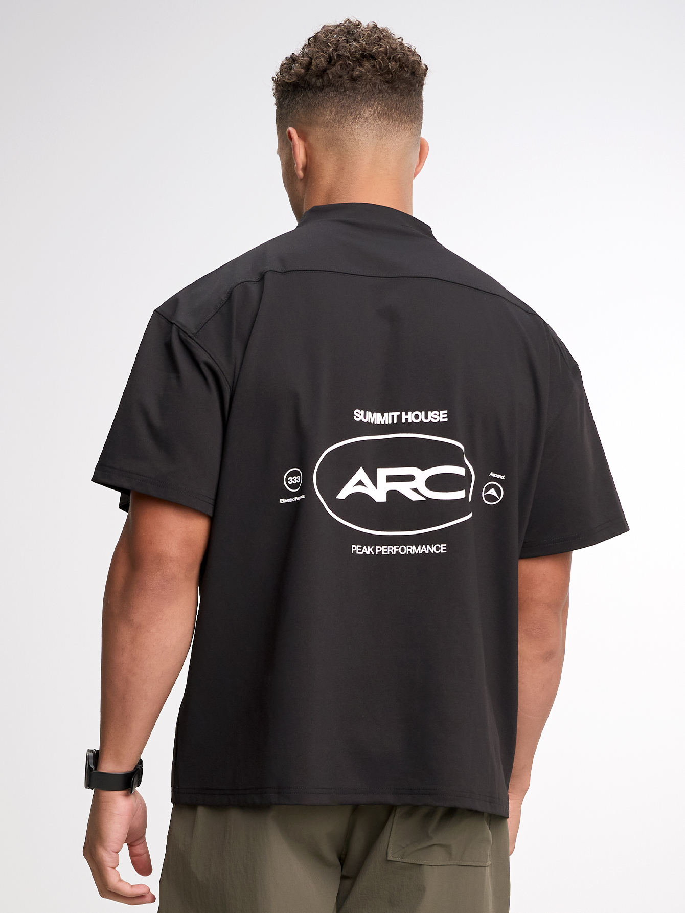 Men's Casual Versatile Letter Print Short Sleeve T-Shirt ARC1096-BLK-Black